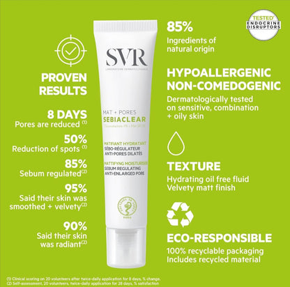 SVR Sebiaclear Mat + Pores Anti-Shine Pore Minimiser— 40ml