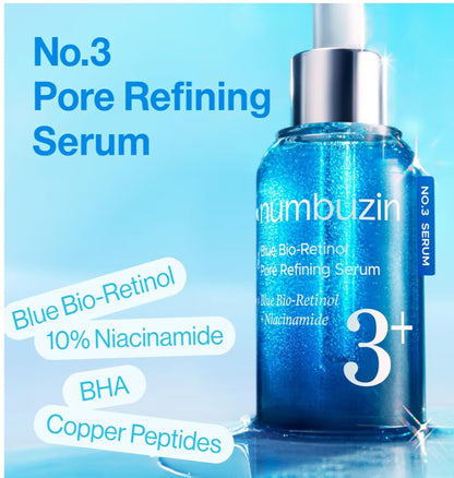Numbuzin 3+ Blue Bio-Retinol Pore Refining Serum 30ml