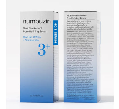 Numbuzin 3+ Blue Bio-Retinol Pore Refining Serum 30ml