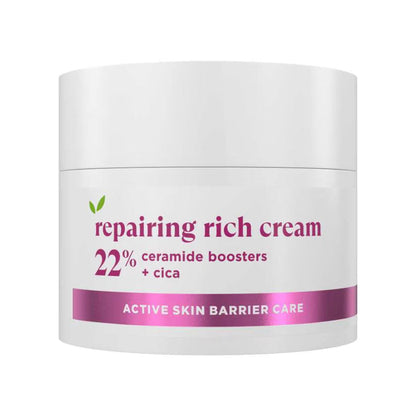 Simple Repairing Rich Face Cream facial moisturiser with 22% ceramide boosters, organic cica.