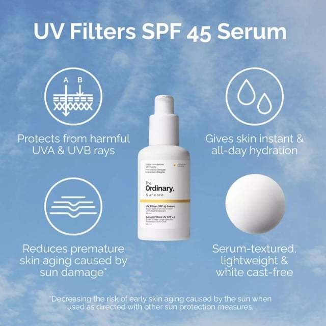 The ordinary sunscreen  UV Filters Spf 45